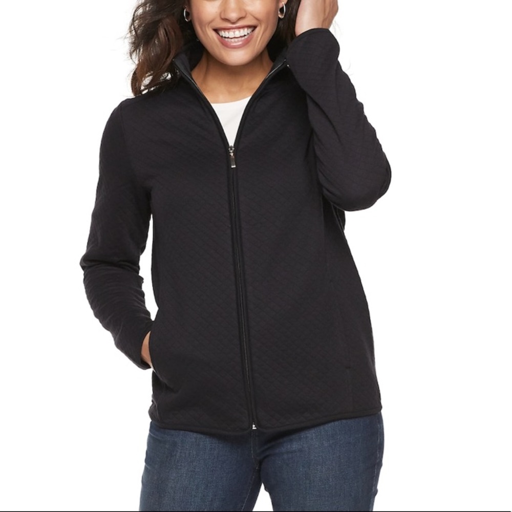Croft & Barrow quilted jacket in black.